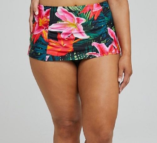 Plus Size Taking Shape Colourful Floral Bikini Bottom Skirt