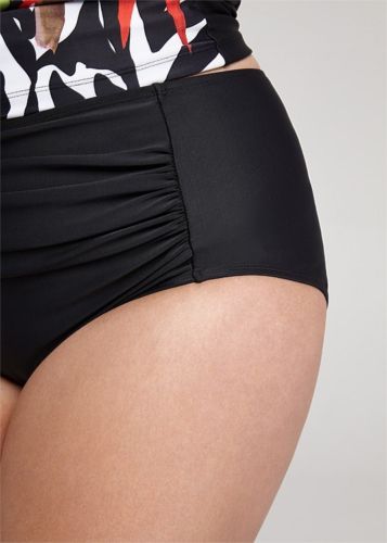 Plus Size Taking Shape Black Bottom Swim Brief With Control Panel Size 24