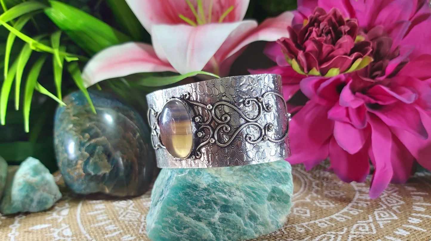 Fluorite Crystal Gemstone Protection Bangle (B100)