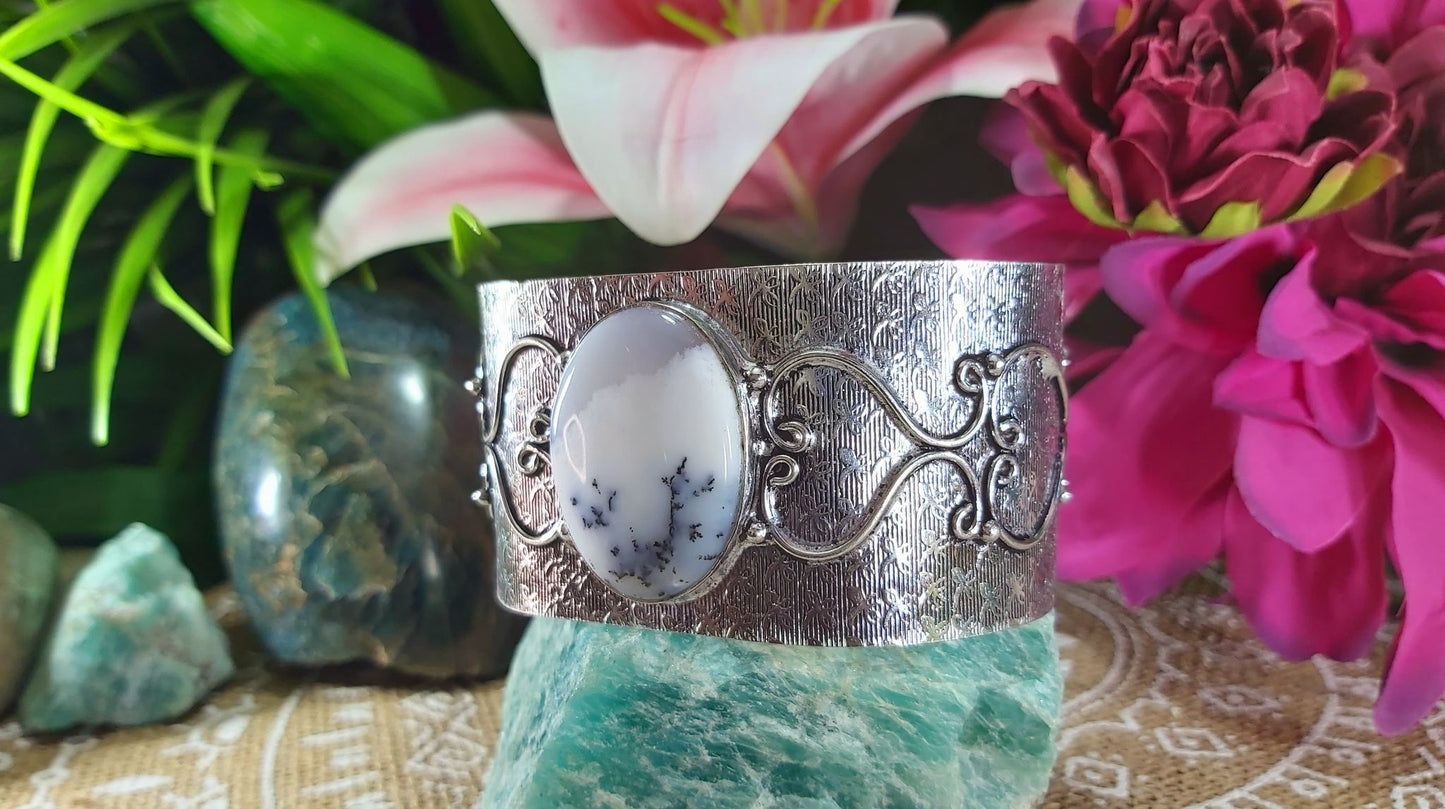 Dendritic Opal Spiritual Growth Adjustable Bangle (B105)