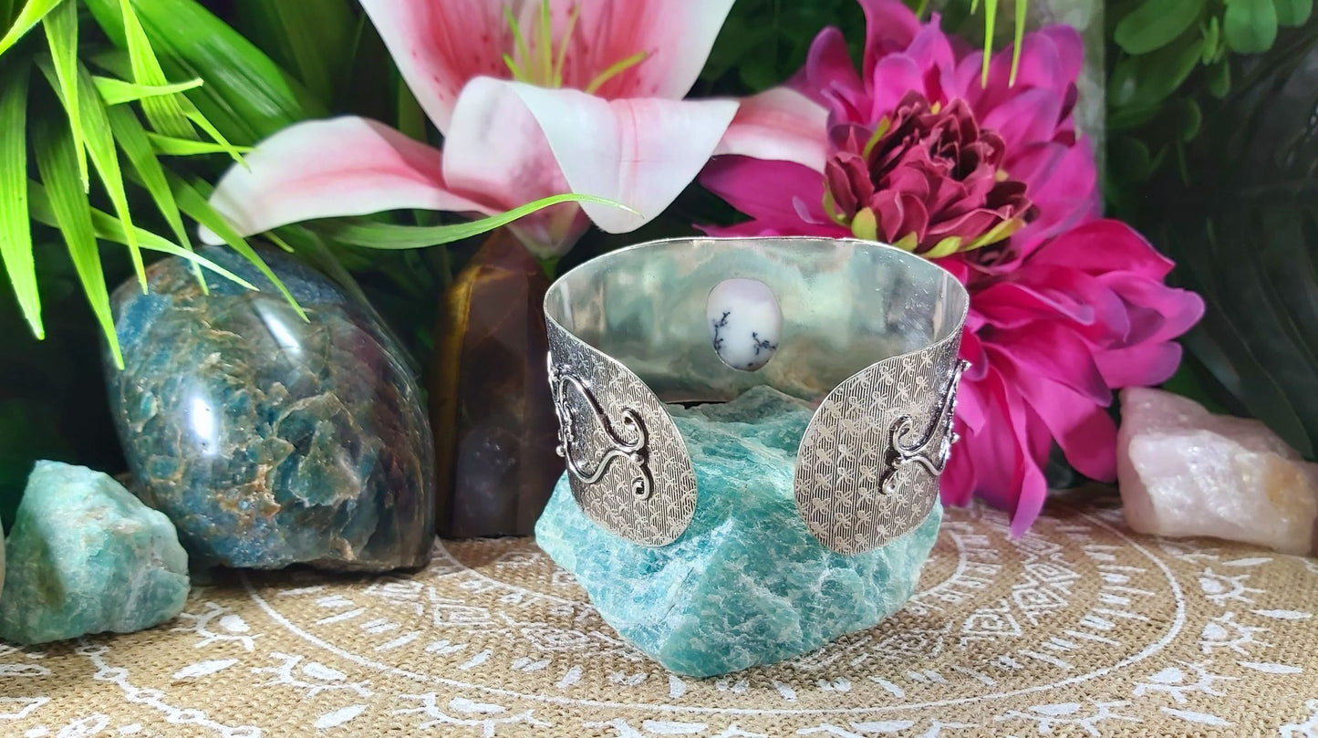 Dendritic Opal Spiritual Growth Adjustable Bangle (B105)