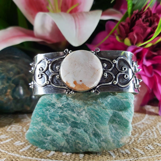 Scolecite Inner Peace Bangle Bracelet (B131)