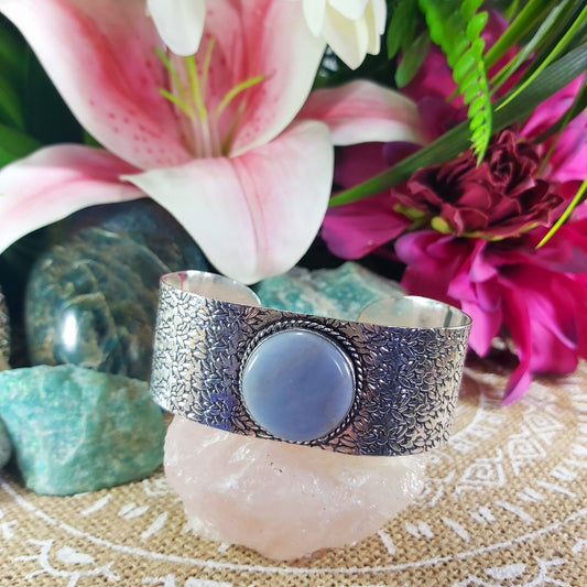 Angelite Inner Peace Bangle Bracelet (B142)