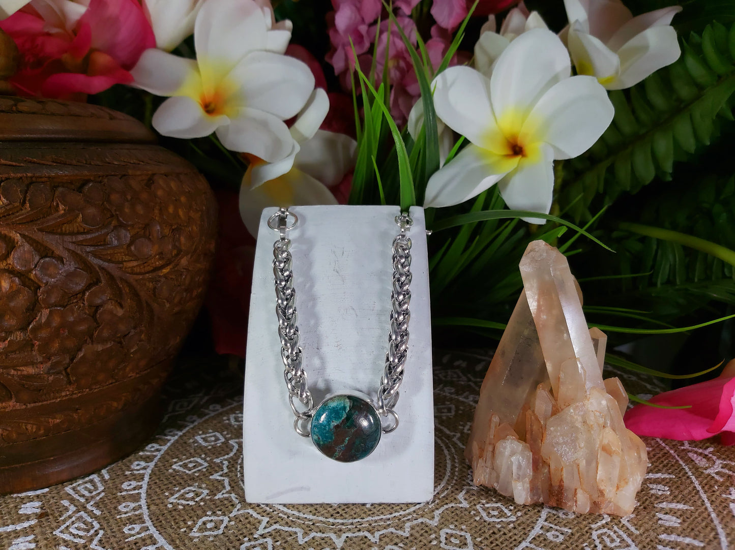 African Turquoise Gemstone Bracelet 20 cm (B16)