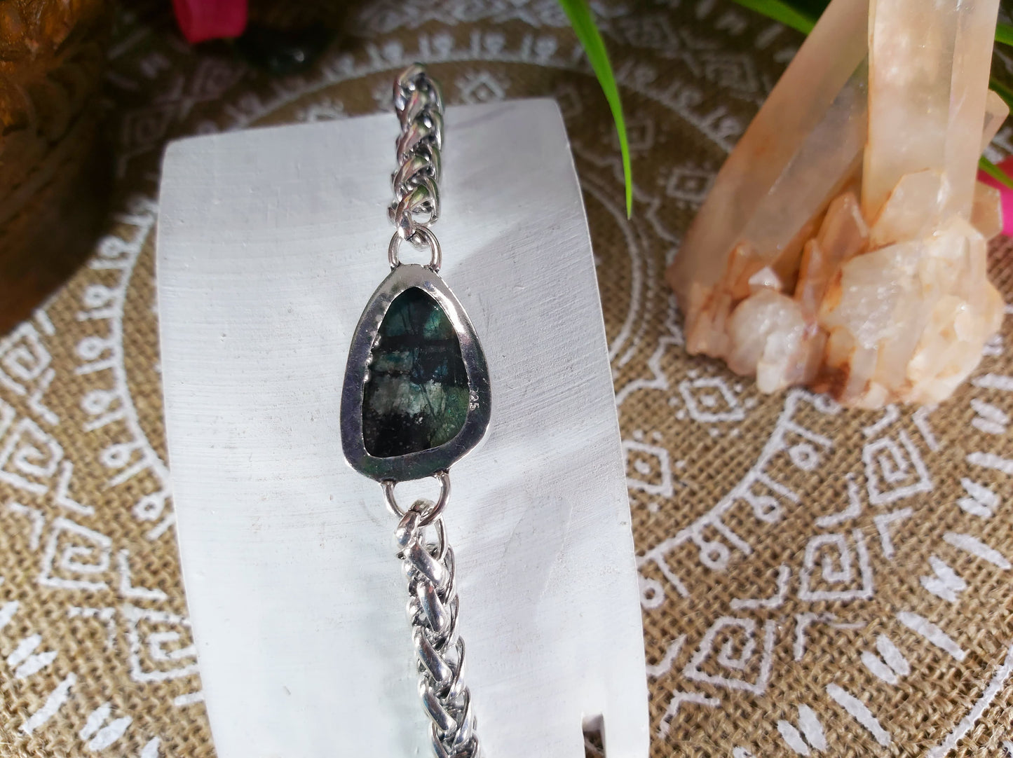 African Turquoise Gemstone Bracelet 20 cm (B17)