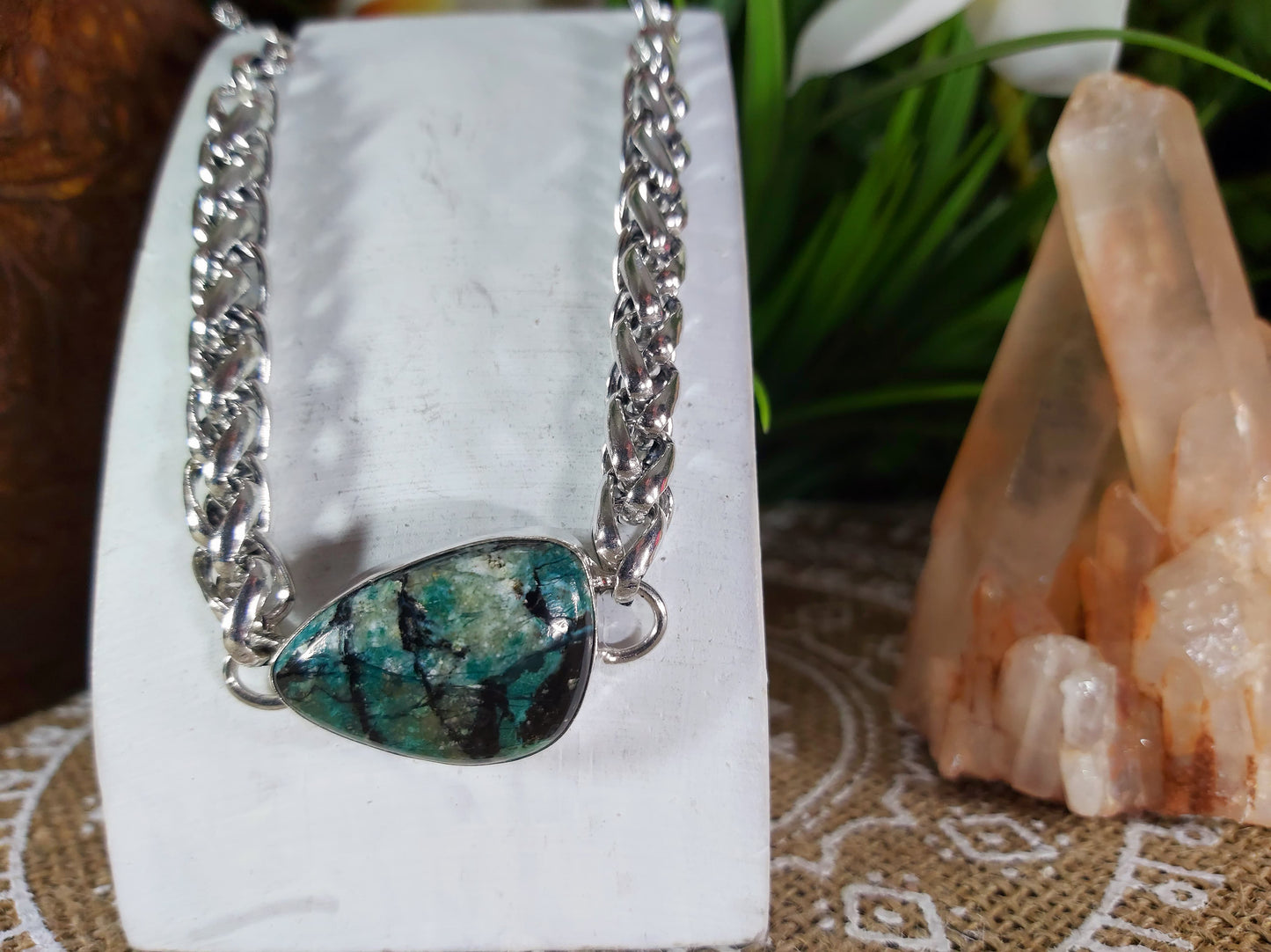 African Turquoise Gemstone Bracelet 20 cm (B17)