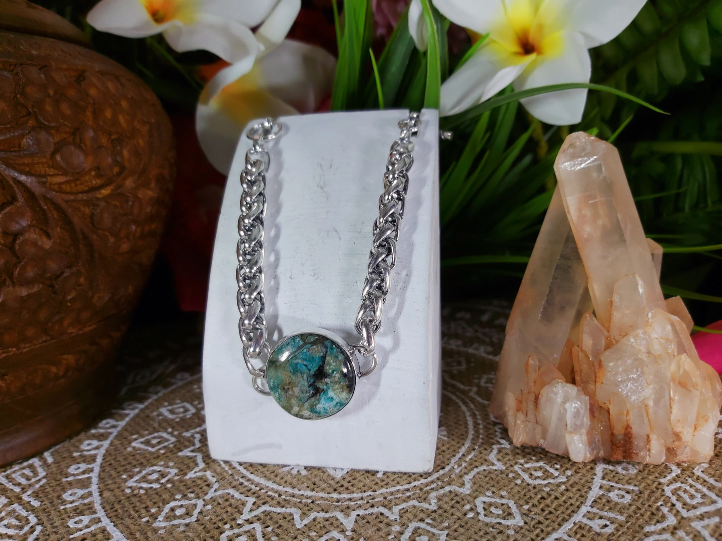 African Turquoise Gemstone Bracelet 20 cm (B19)