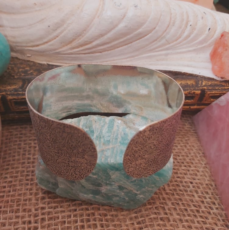 Chrysocolla Heart Chakra Gemstone Bangle (B191)