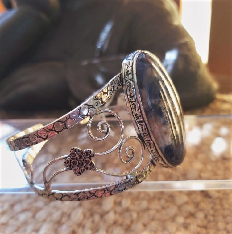 Sodalite Intuition Gemstone Bangle Bracelet (B194)