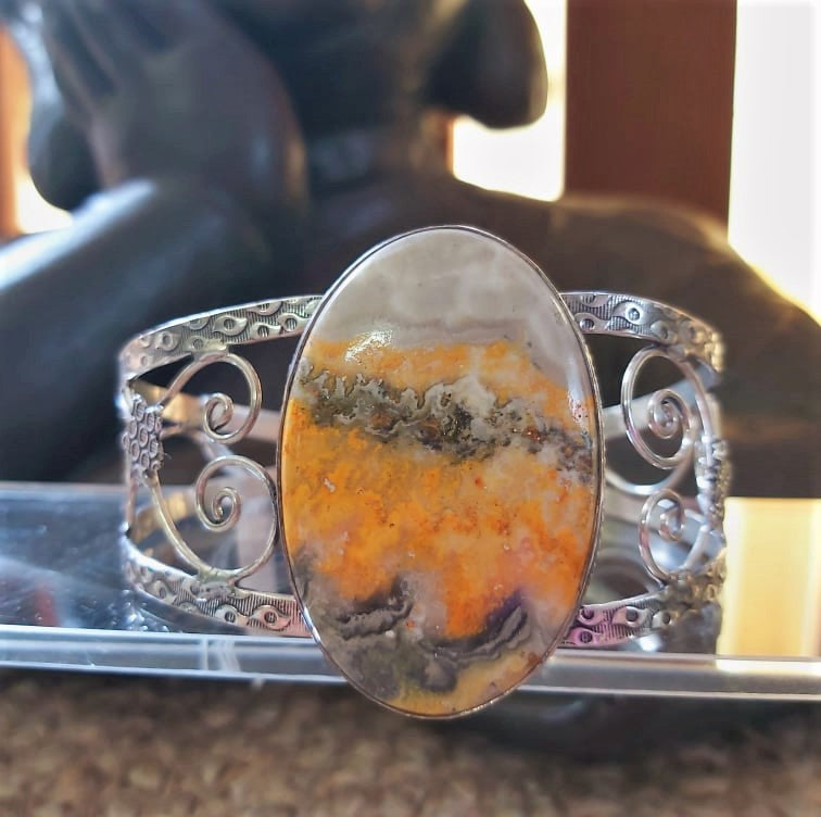 Bumblebee Jasper Bangle Bracelet (B219)