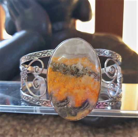 Bumblebee Jasper Bangle Bracelet (B219)
