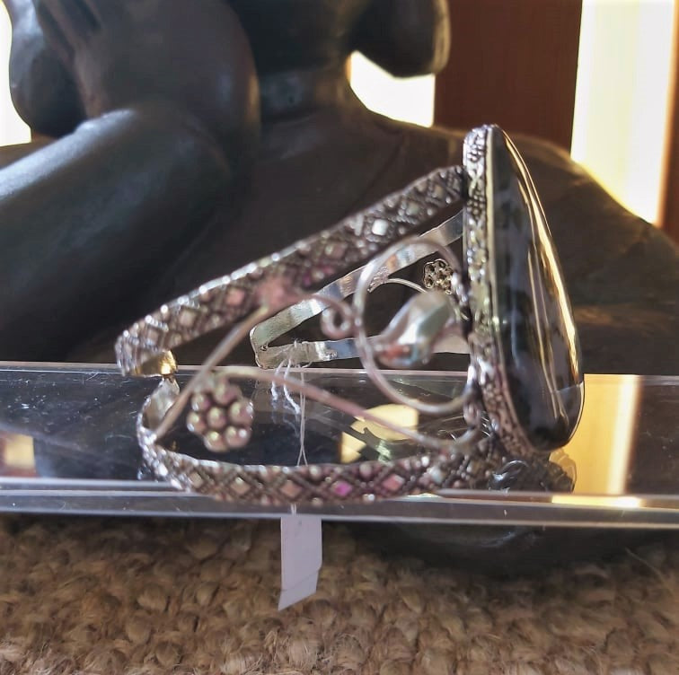 Indigo Gabbro Psychic Abilities Bangle Bracelet (B221)