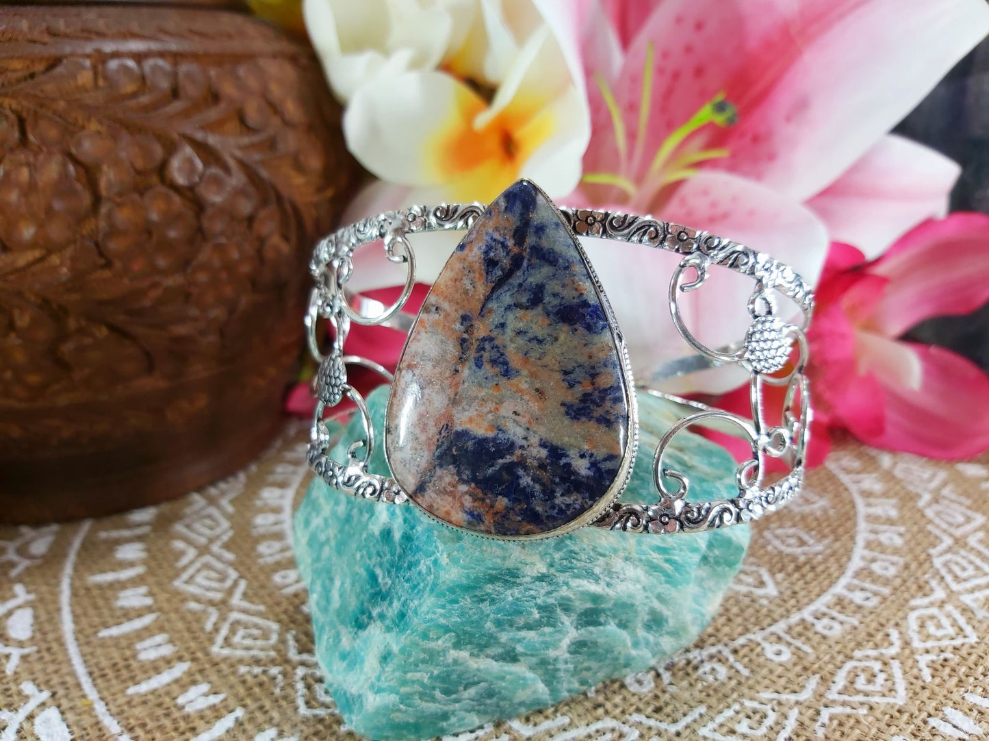 Sodalite Intuition Gemstone Bangle (B44)