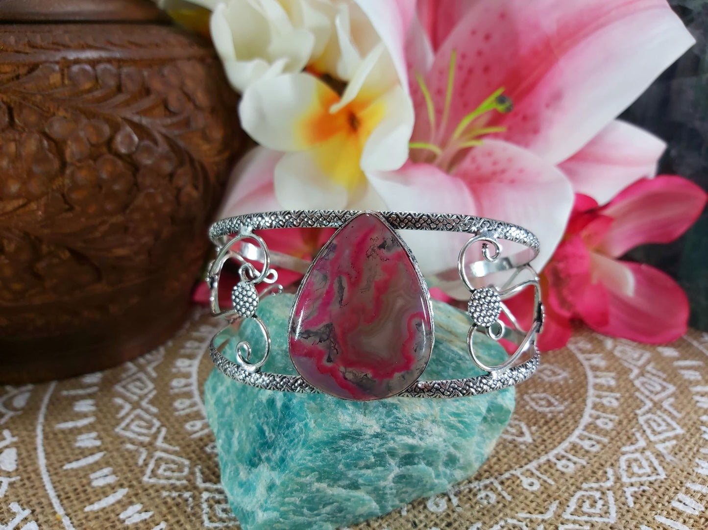 Moss Agate Inner Peace Gemstone Bangle (B46)