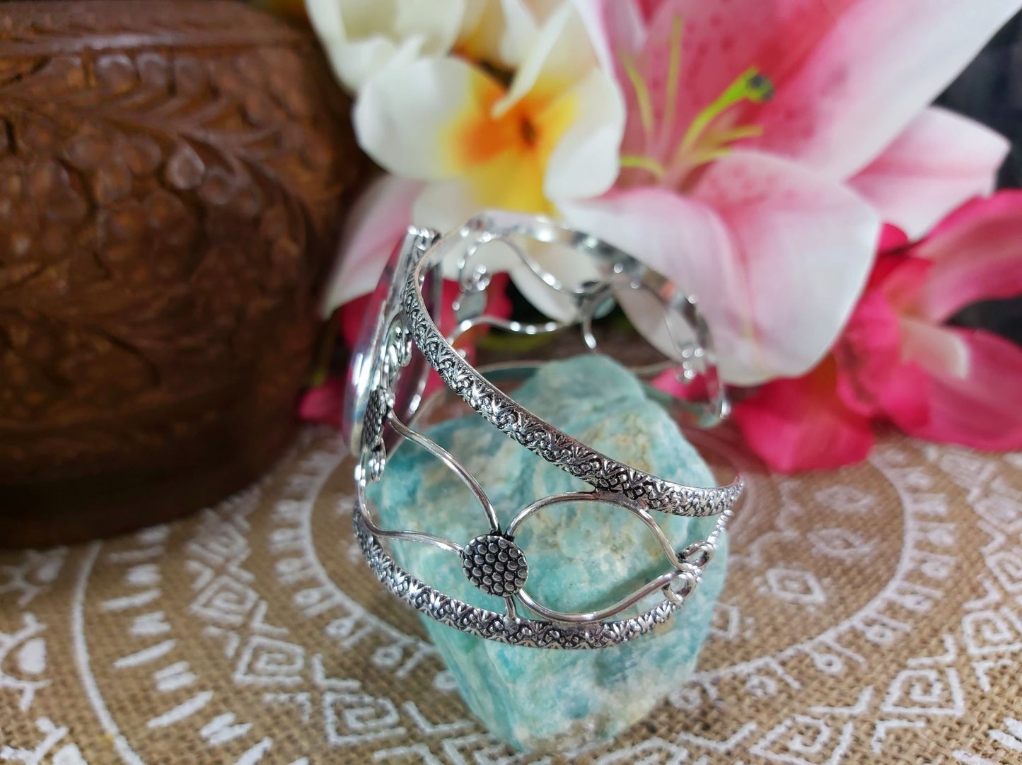 Moss Agate Inner Peace Gemstone Bangle (B46)