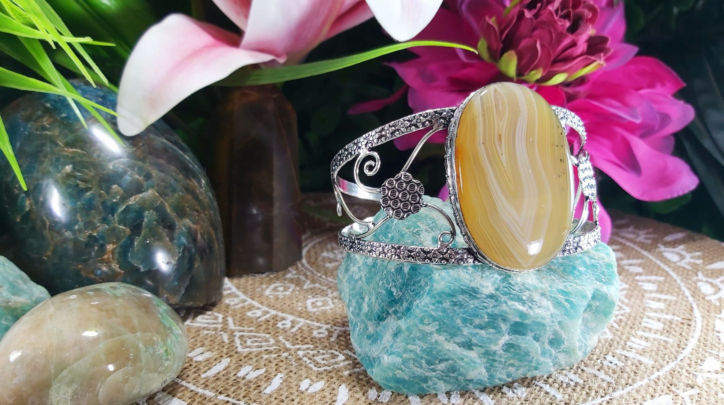 Agate Stability Bangle Bracelet (B89)