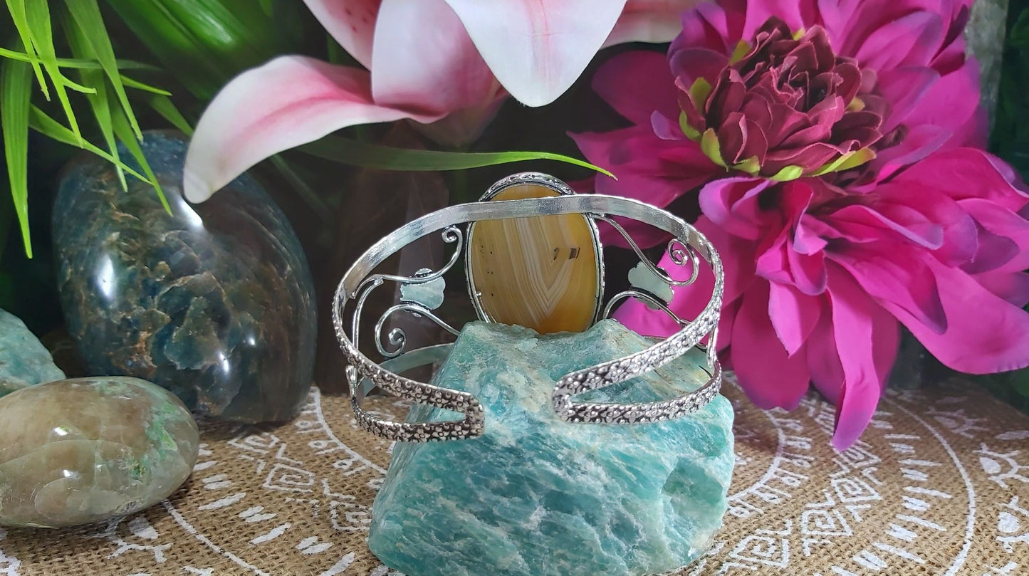 Agate Stability Bangle Bracelet (B89)
