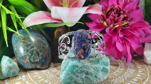 Sodalite Gemstone Bangle Bracelet (B93)