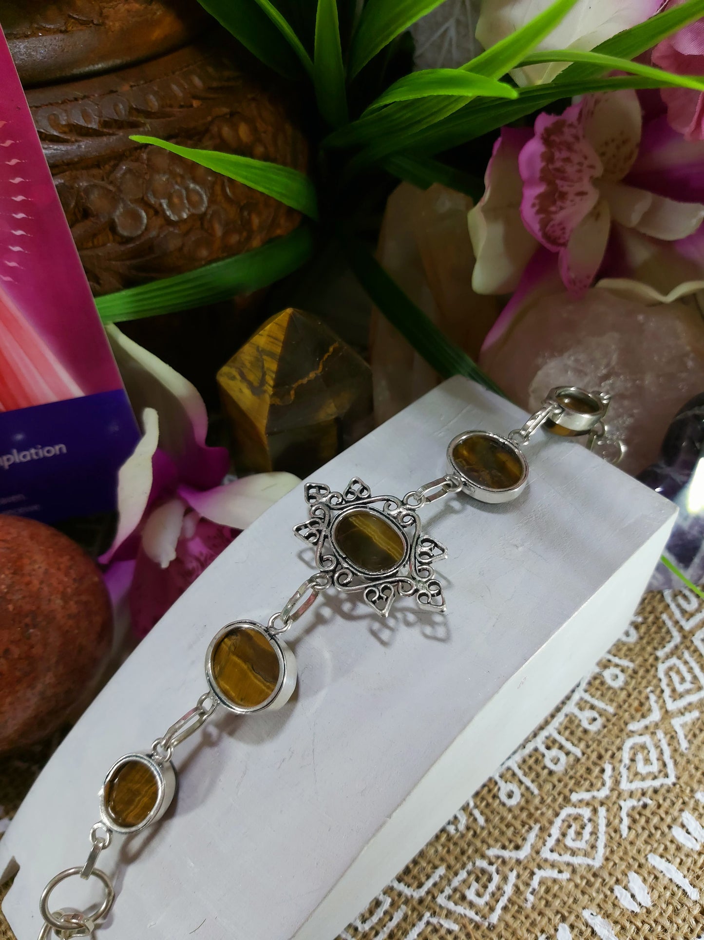 Tiger Eye Spiritual Grounding Bracelet 18 cm (BRC56)