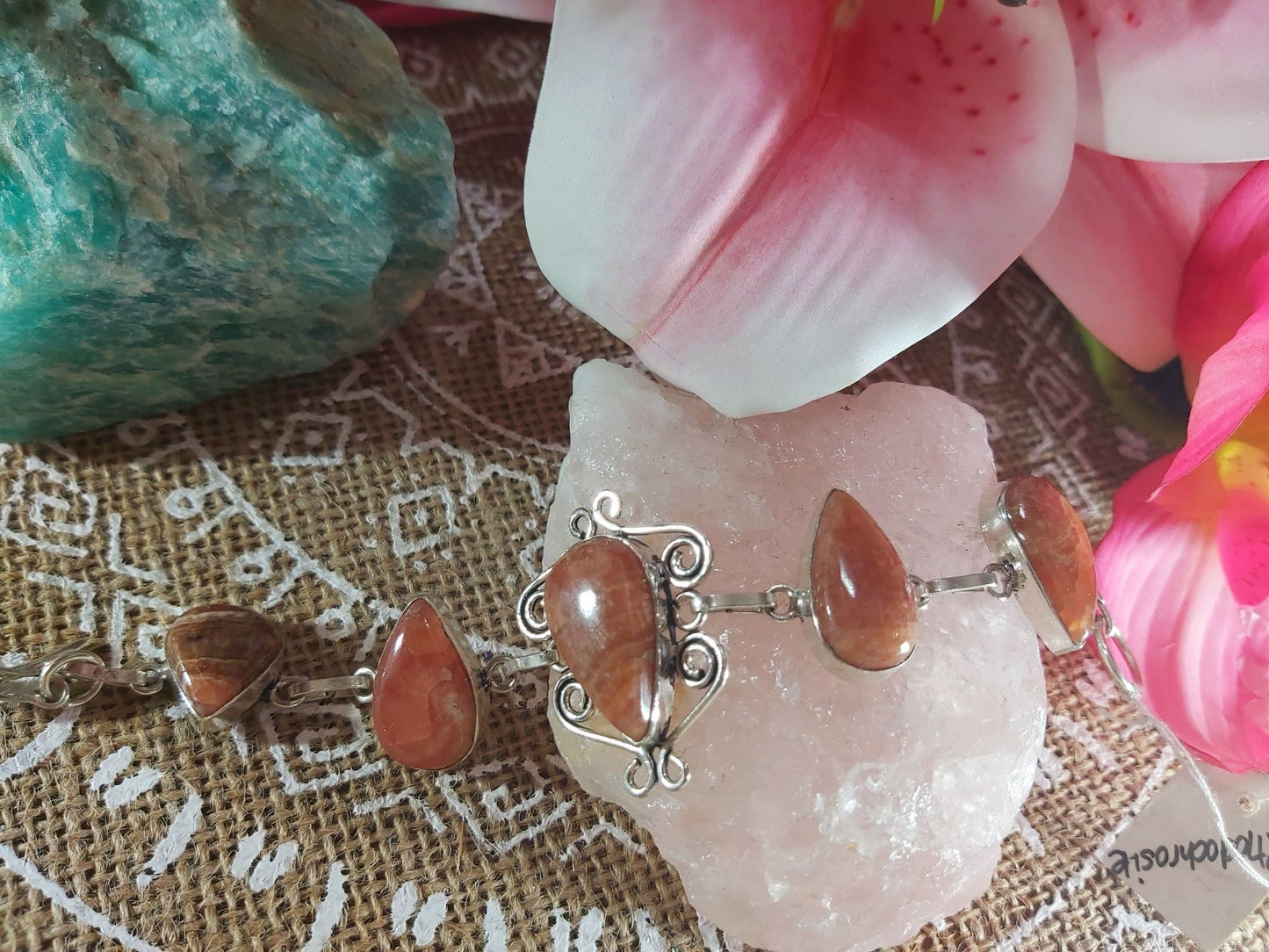 Rhodochrosite Inner Peace Bracelet 18 cm (BRC62)