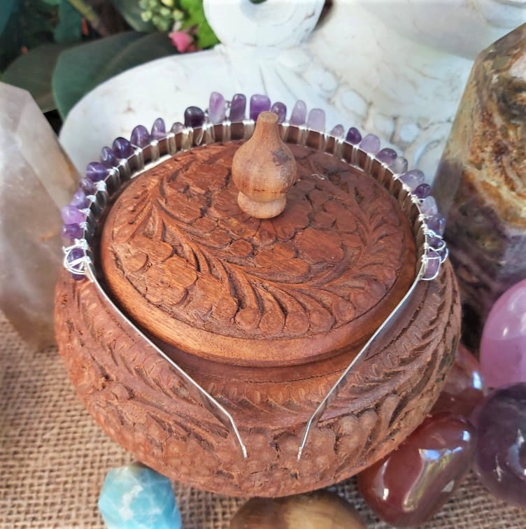 Amethyst Gemstone Crown Tiara Baroque Handmade (CR11)