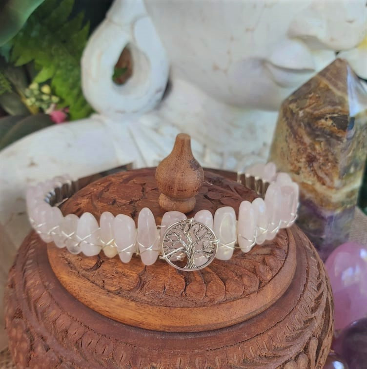 Rose Quartz Gemstone Crown Tiara Baroque Handmade (CR12)