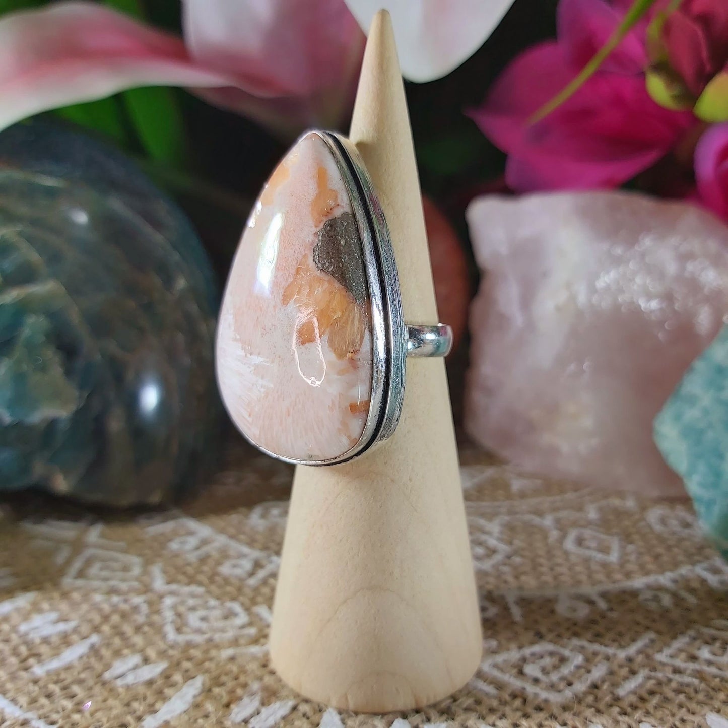 Scolecite Inner Peace Ring Size US 6.5 (E1074)