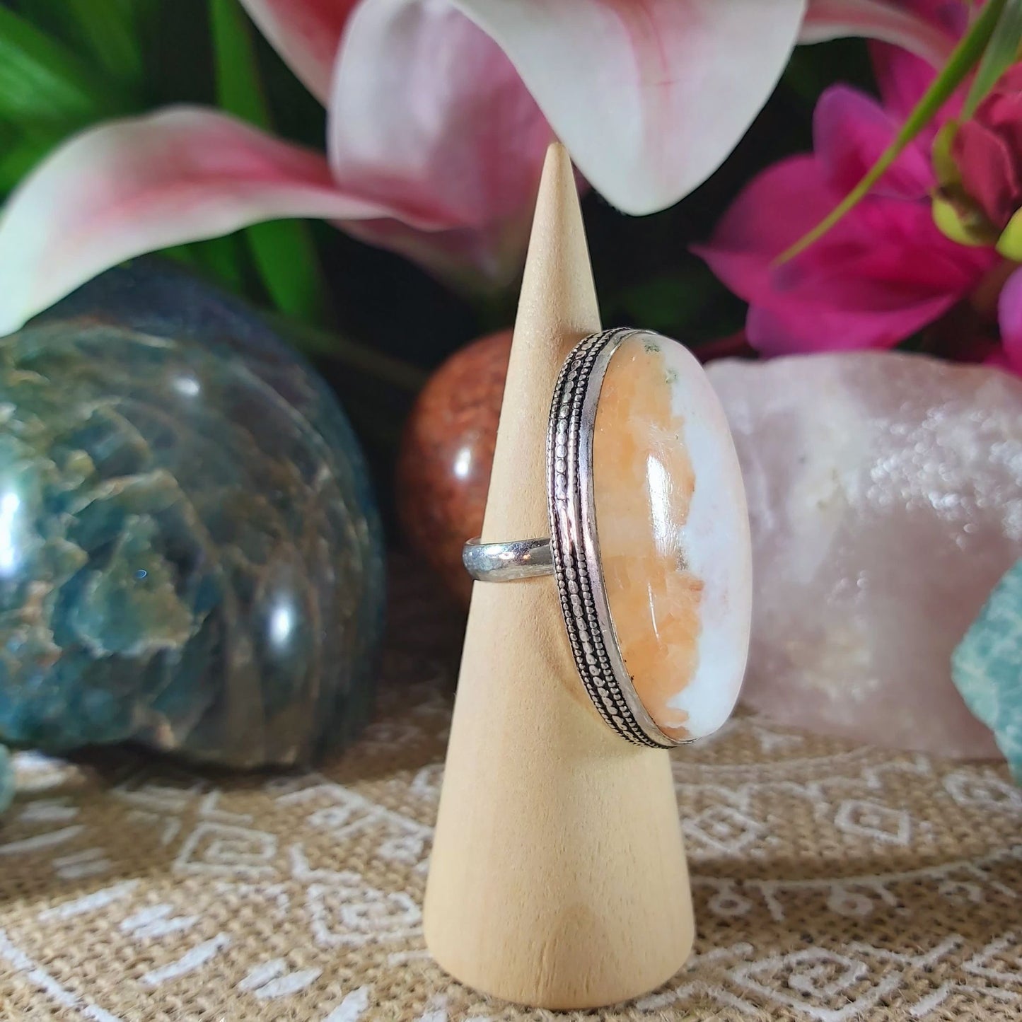 Scolecite Inner Peace Ring Size US 7 (E1075)