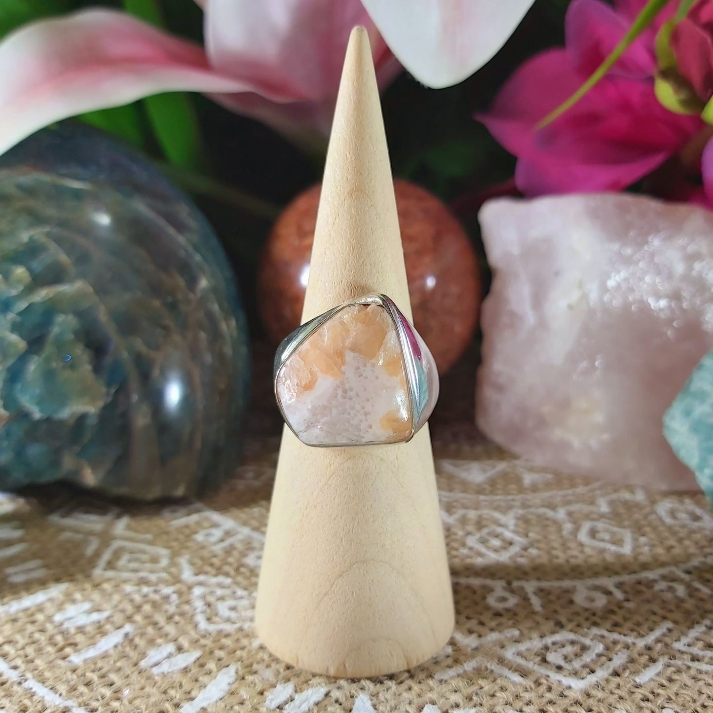 Scolecite Inner Peace Ring Size US 8 (E1078)