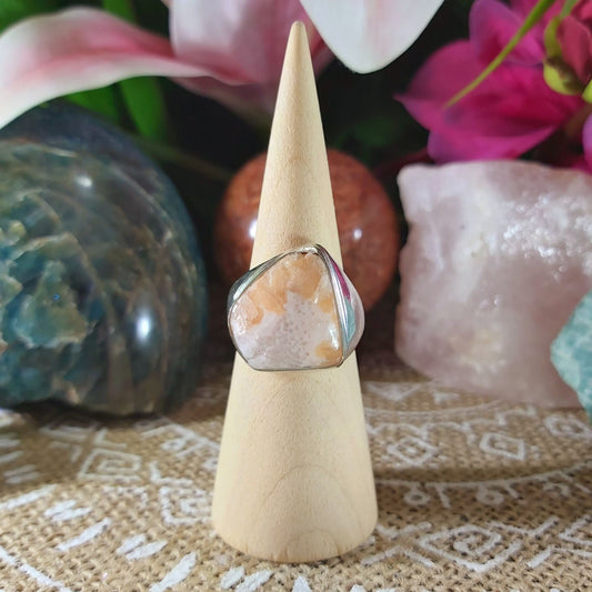 Scolecite Inner Peace Ring Size US 8 (E1078)