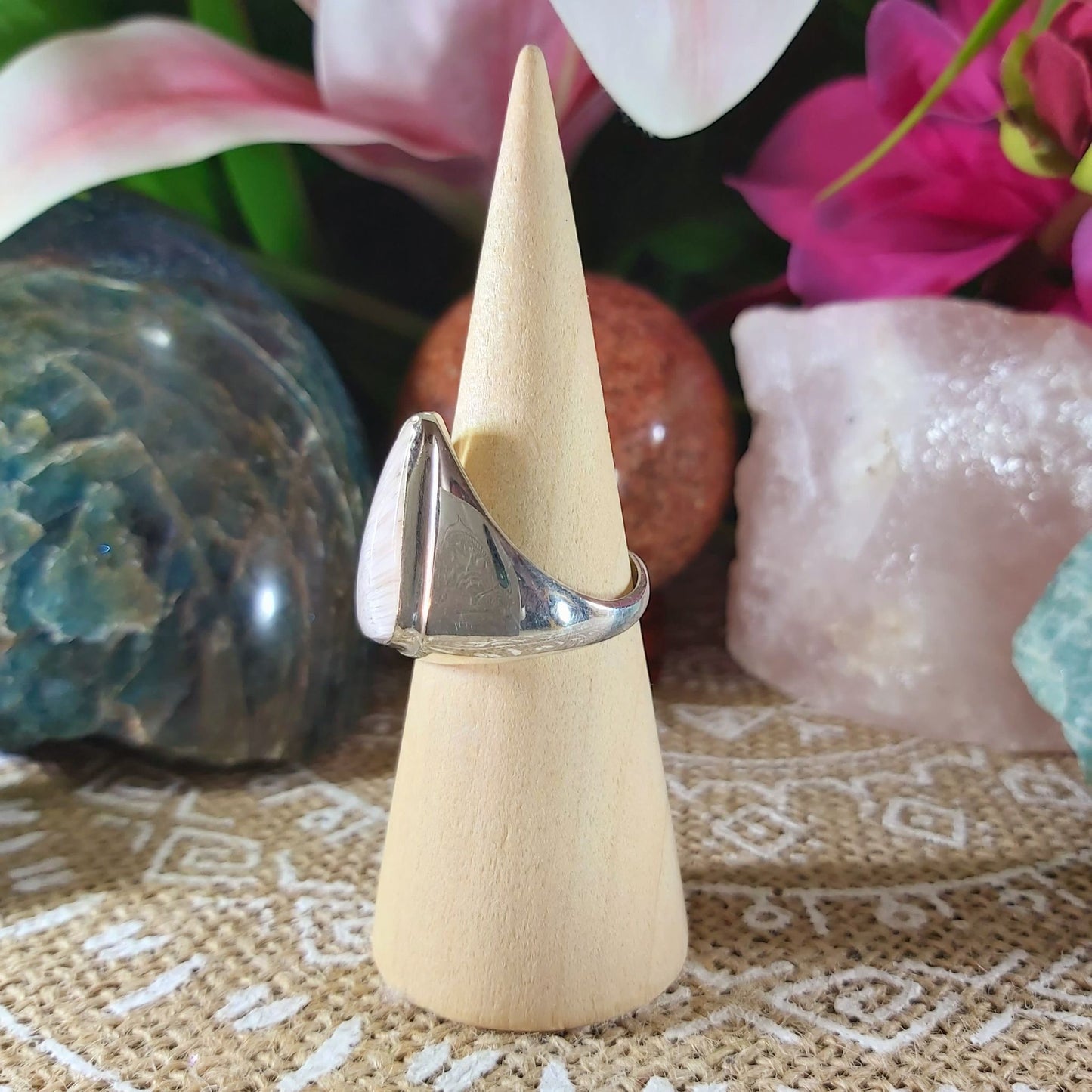 Scolecite Inner Peace Ring Size US 8.5 (E1079)