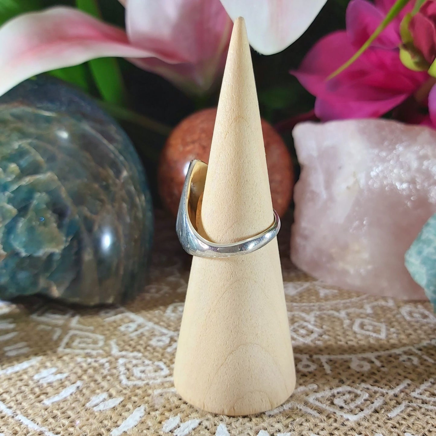 Scolecite Inner Peace Ring Size US 8.5 (E1079)