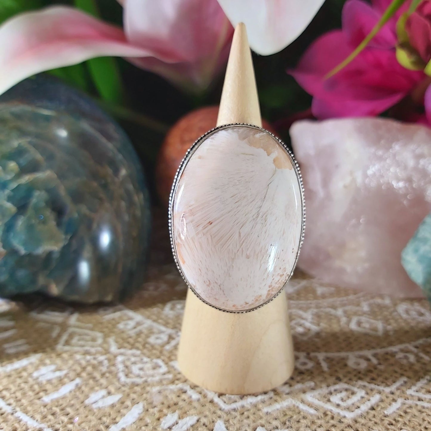 Scolecite Inner Peace Ring Size US 9 (E1080)