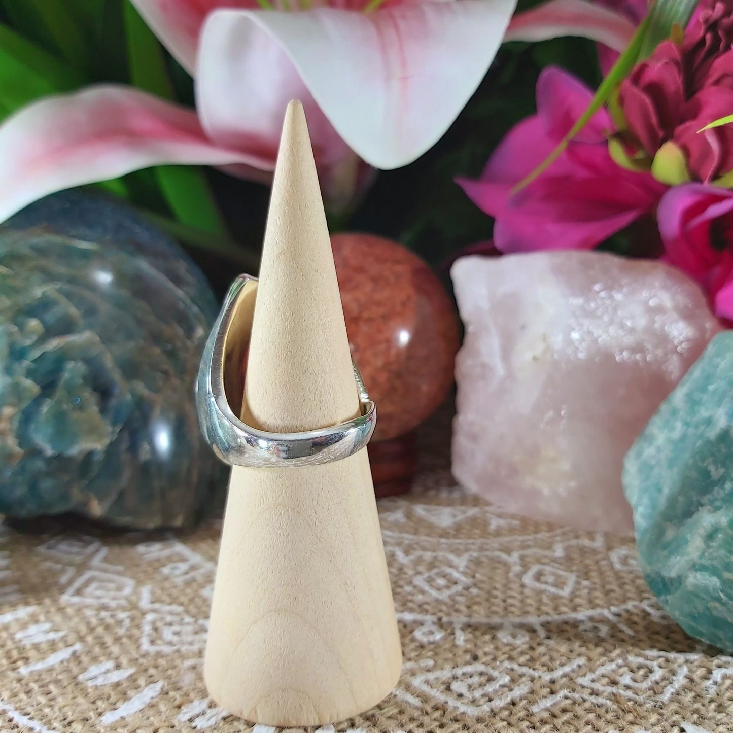 Agate Gemstone Ring Size US 8.5 (E1091)