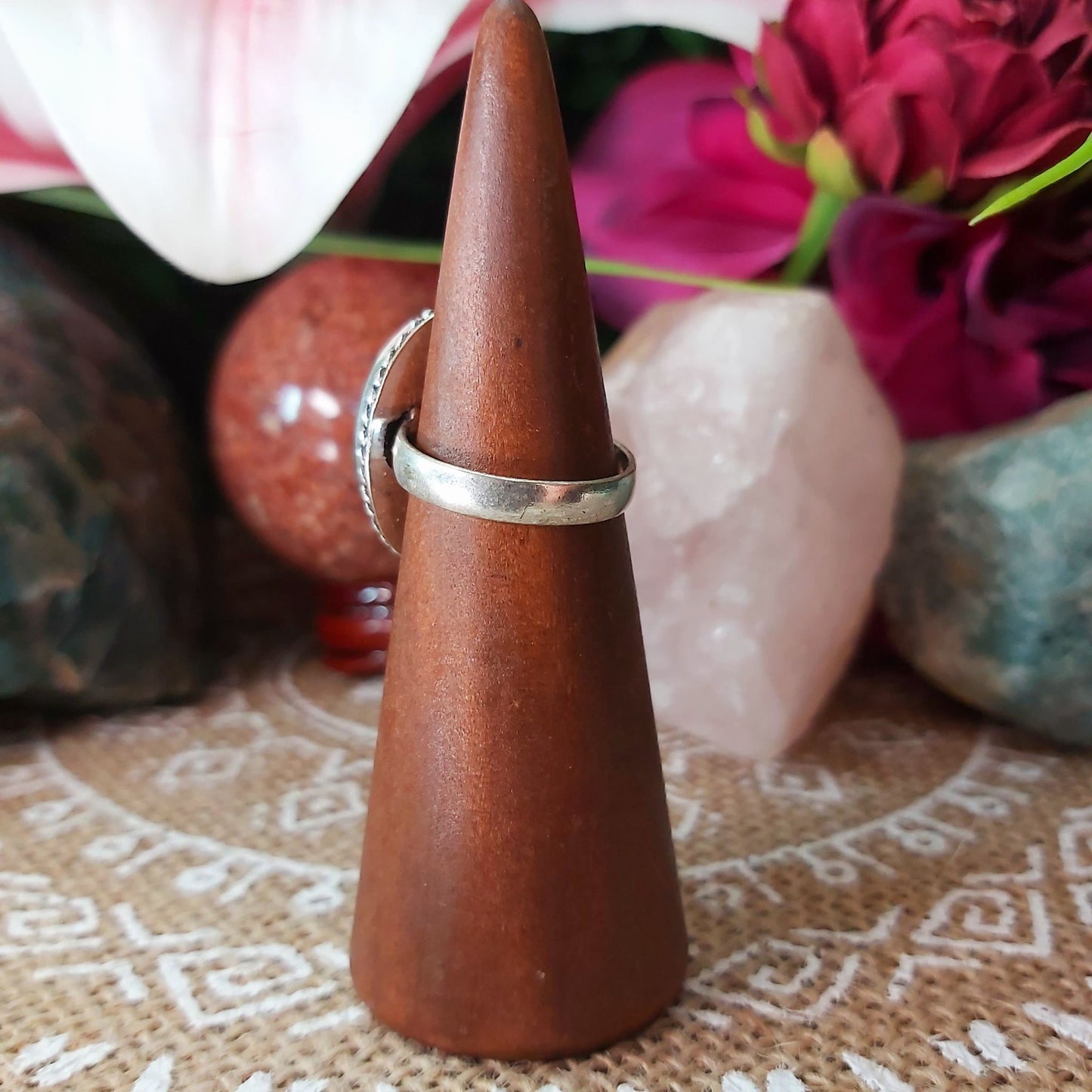 Labradorite Psychic Protection Gemstone Ring US 7.5 (E1195)