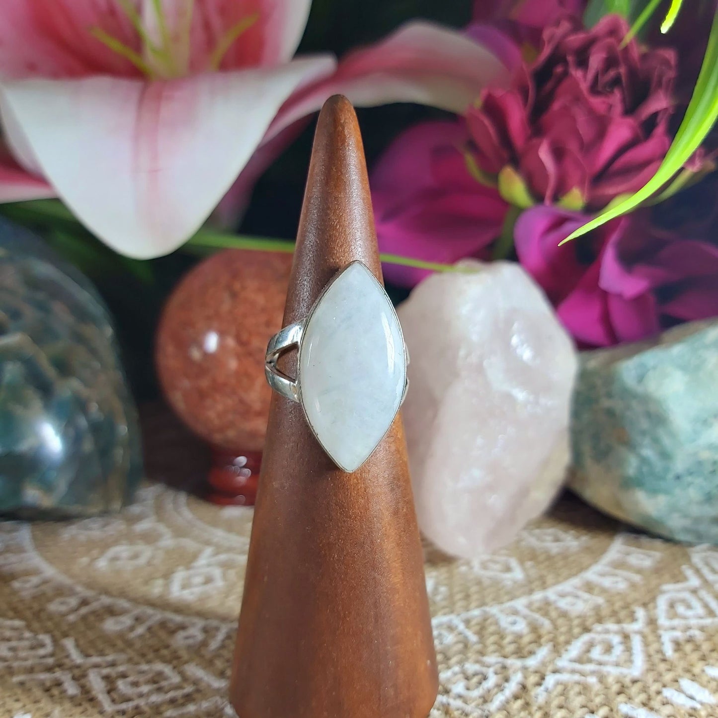 Rainbow Moonstone Ring Size US 6 (E1210)