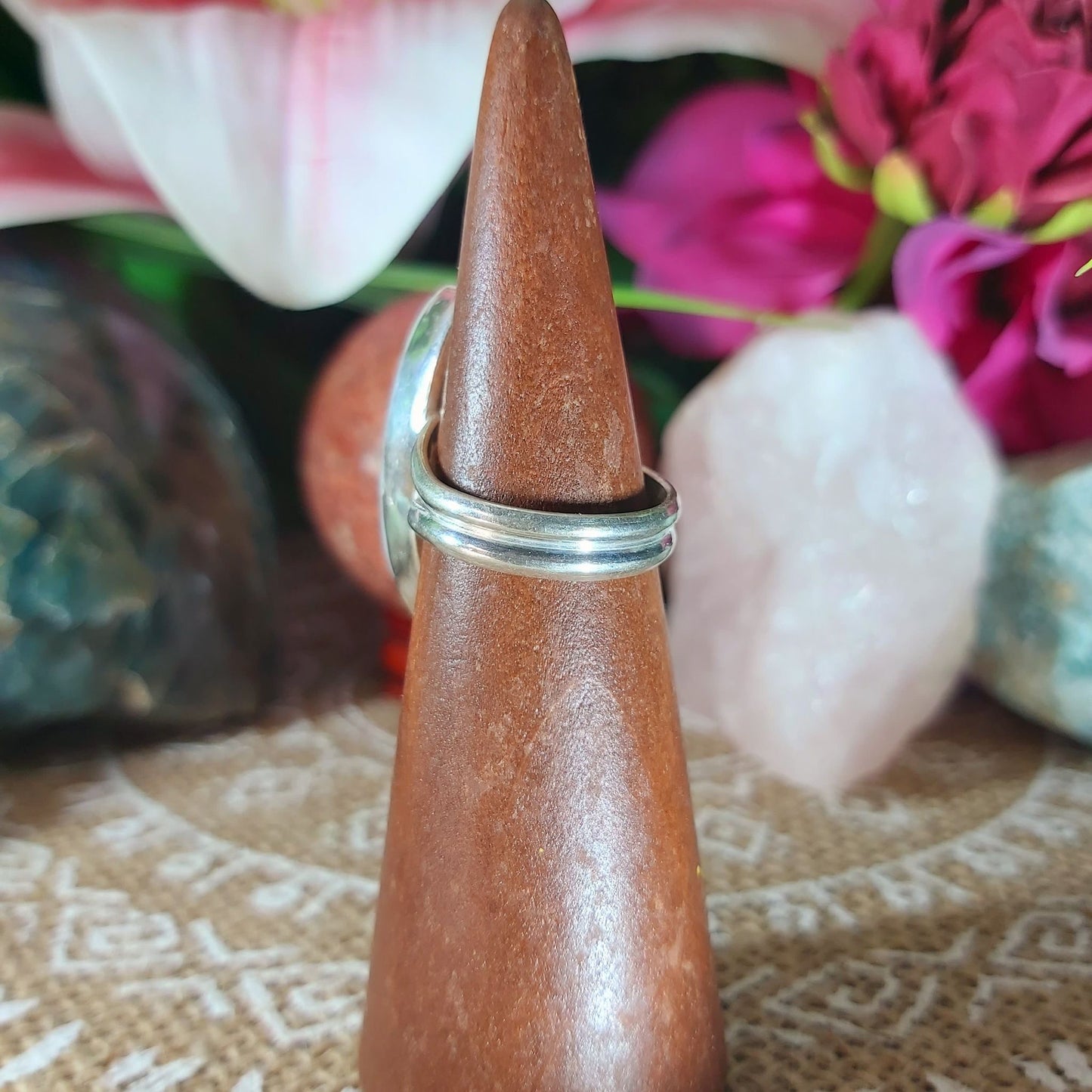Rainbow Moonstone Ring Size US 6.5 (E1212)