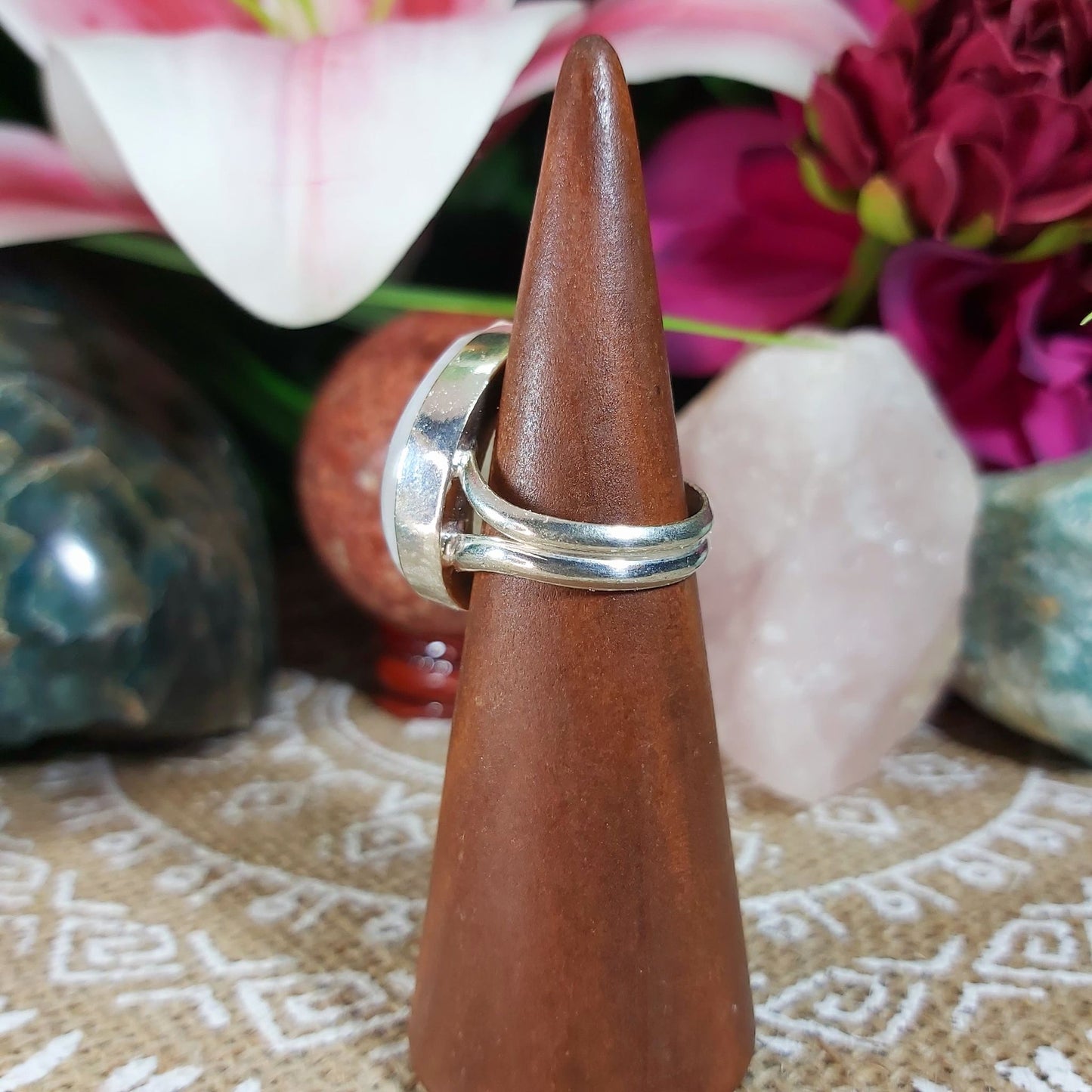 Rainbow Moonstone Ring Size US 7 (E1215)