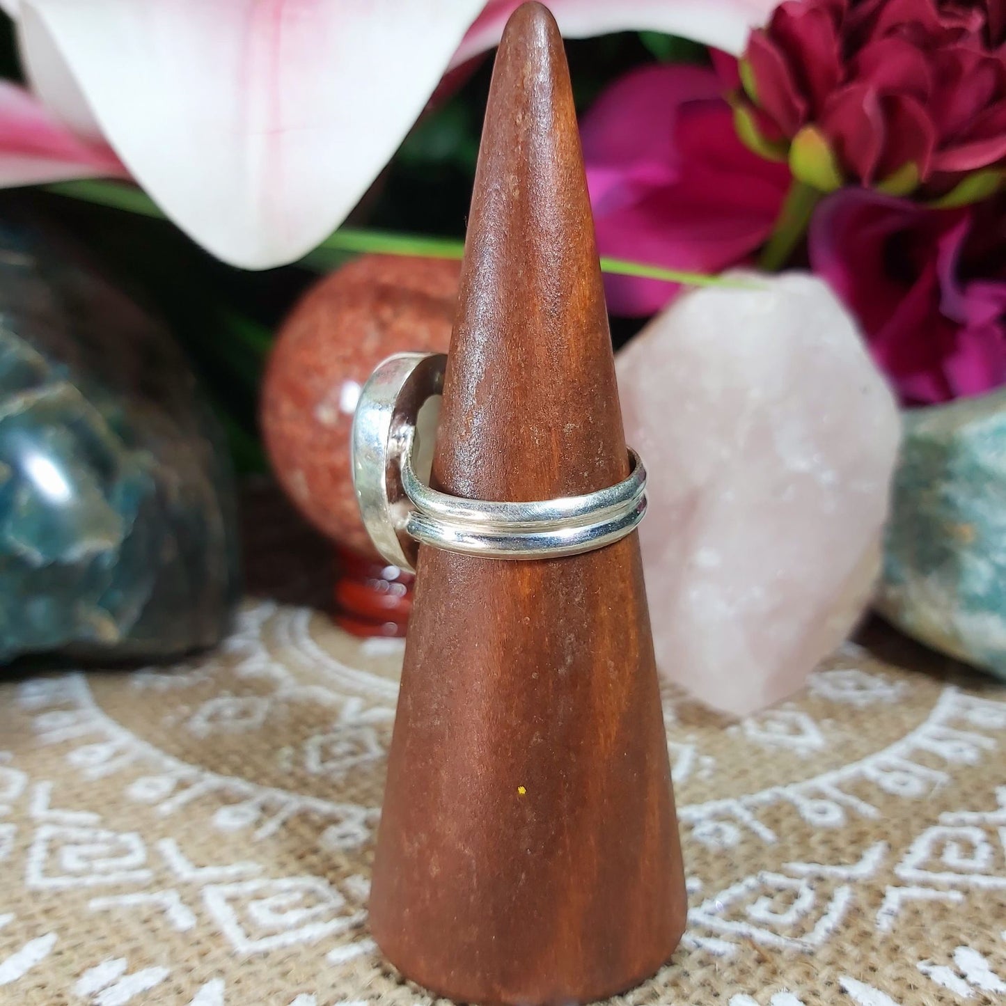 Rainbow Moonstone Ring Size US 8.5 (E1221)