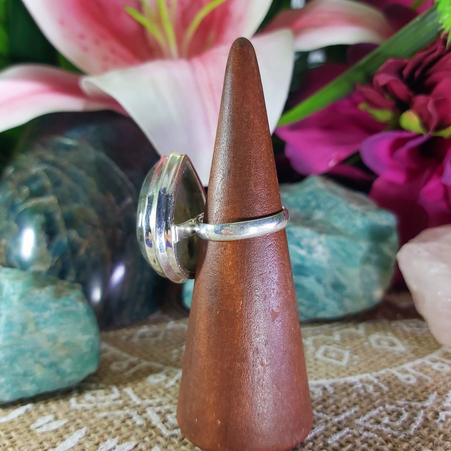 Labradorite Inner Spirit & Psychic Protection Gemstone Ring US 7 (E1267)