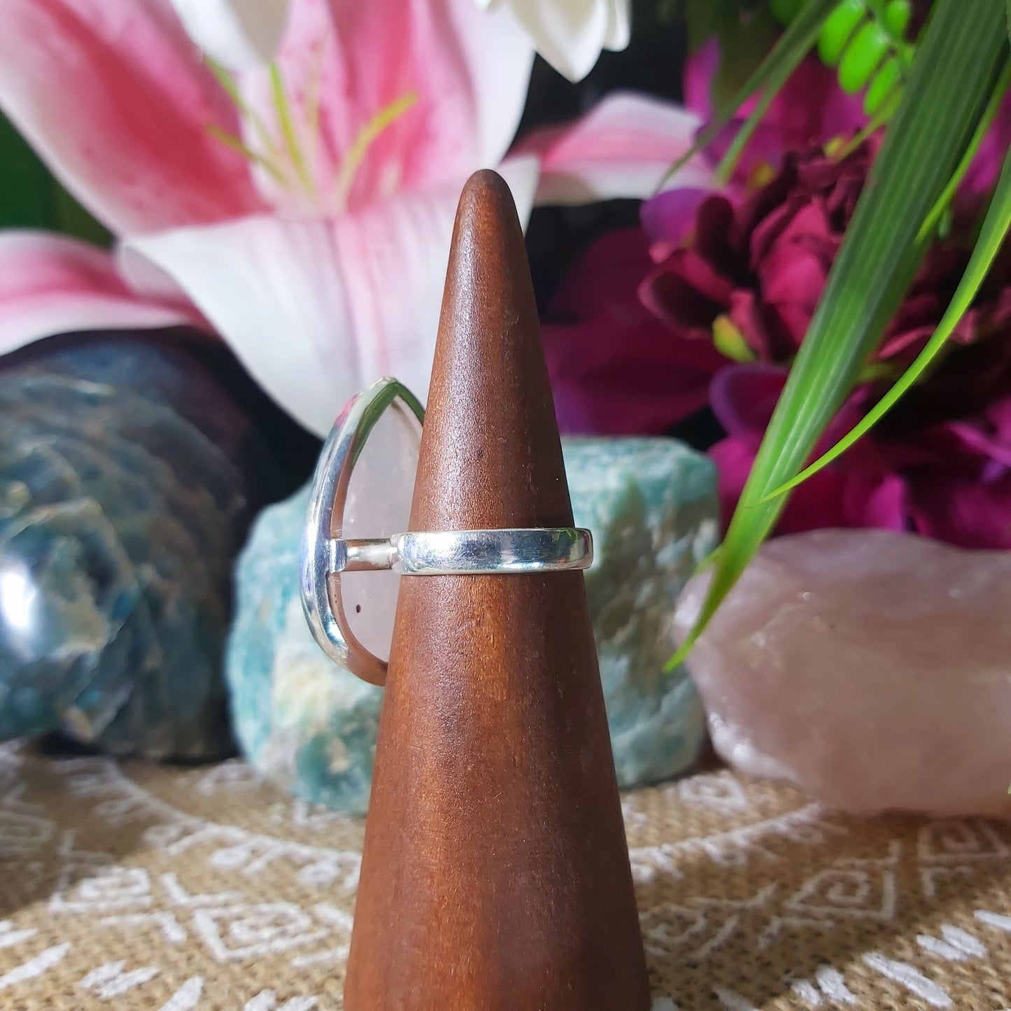 Rose Quartz True Love Ring Size US 6.5 (E1305)