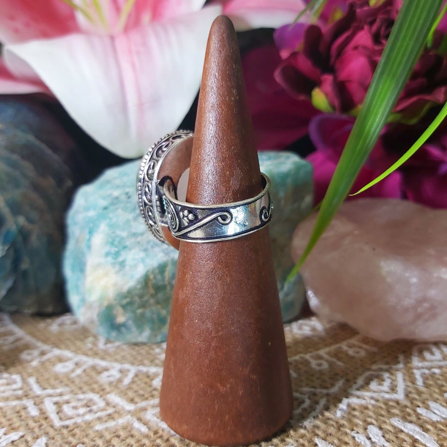 Rose Quartz True Love & Compassion Ring Size US 8.5 (E1311)