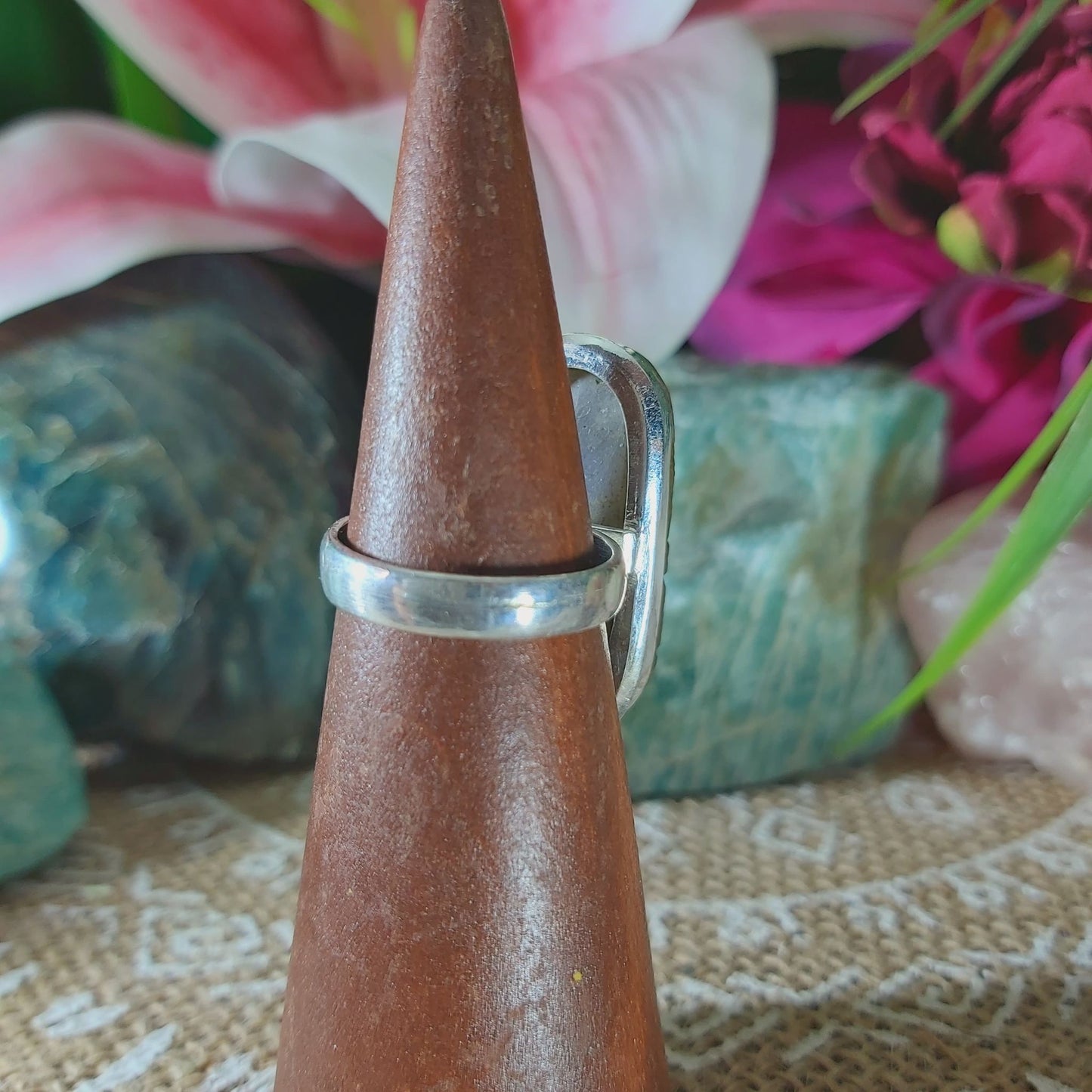 Labradorite Inner Spirit & Psychic Protection Gemstone Ring US 7.5 (E1350)