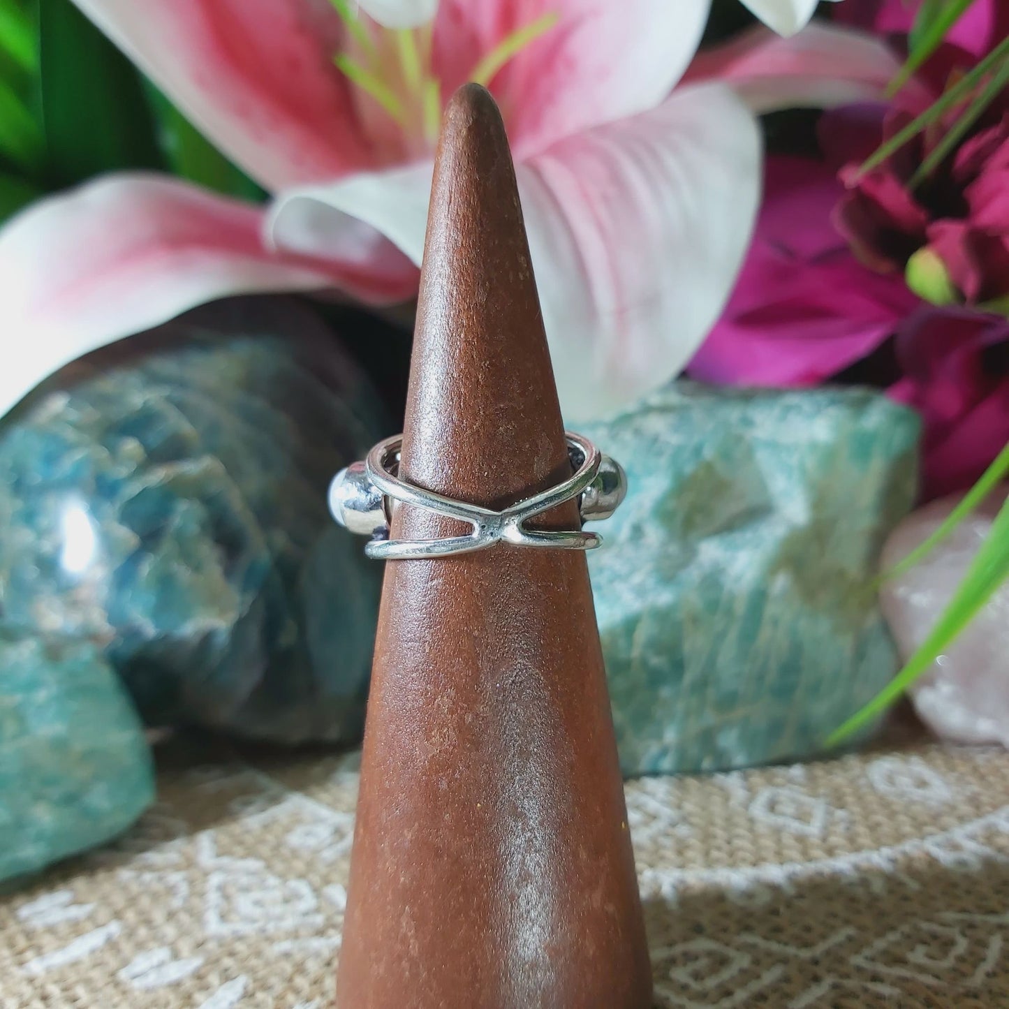 Rainbow Moonstone Ring Size US 6.5 (E1365)