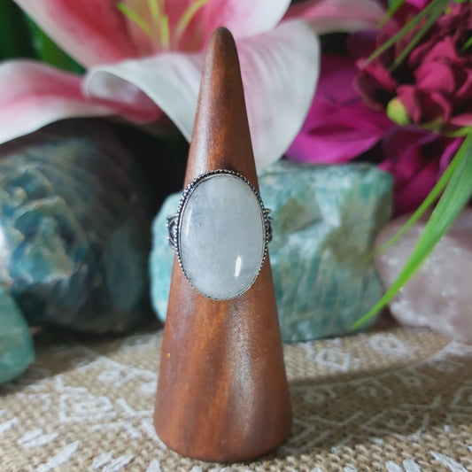 Rainbow Moonstone Ring Size US 8 (E1370)