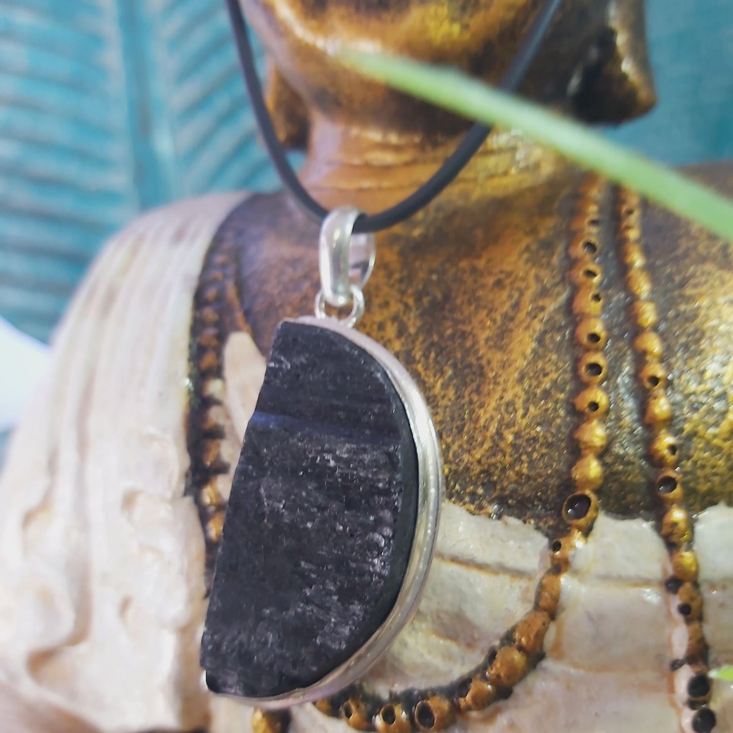Black Tourmaline Psychic Protection Pendant (E1453)