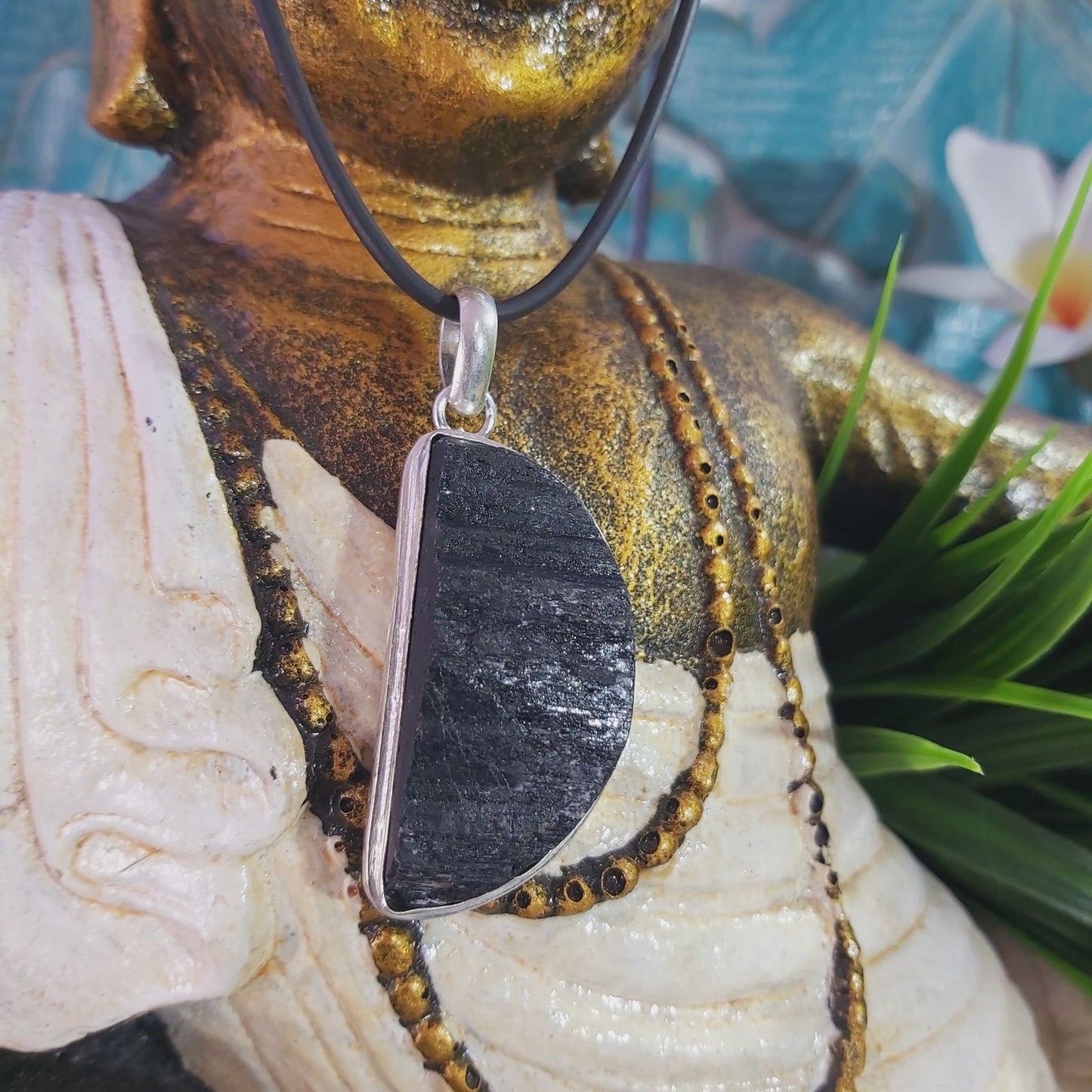 Black Tourmaline Psychic Protection Pendant (E1453)