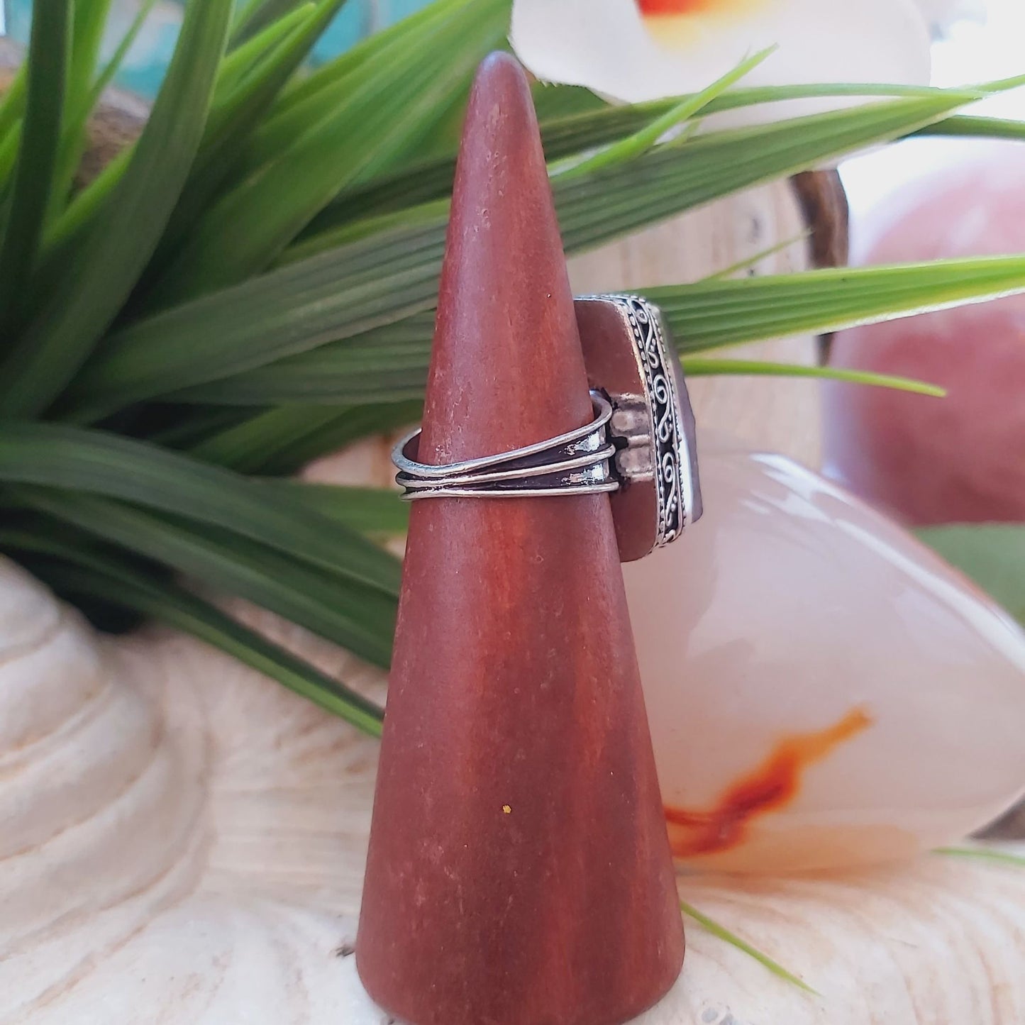 Amethyst Soul Star Protection Ring Size US 7.5 (E1476)