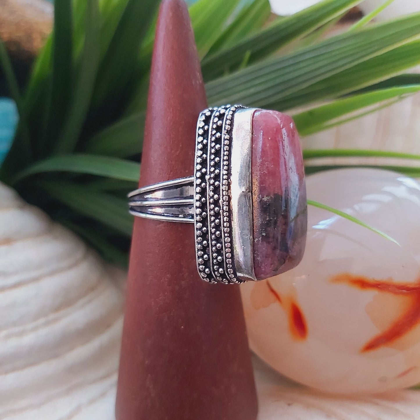 Rhodonite Self-Worth Ring US 8.5 (E1488)