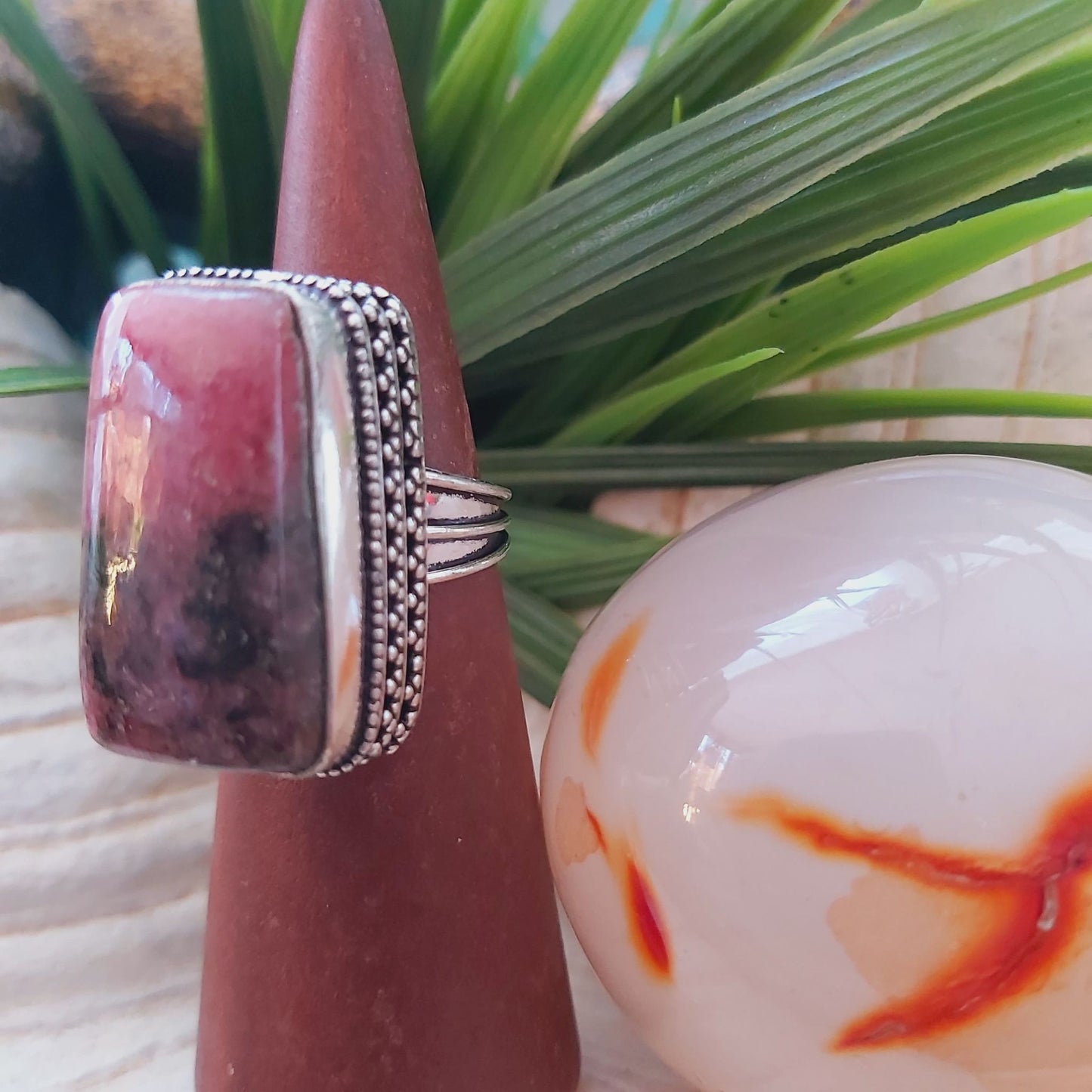 Rhodonite Self-Worth Ring US 8.5 (E1488)